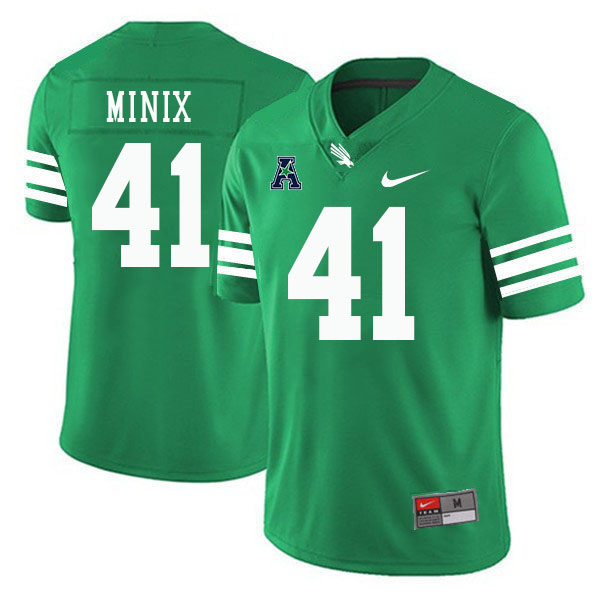 #41 Cameron Minix North Texas Mean Green College Football Jerseys Stitched-Green